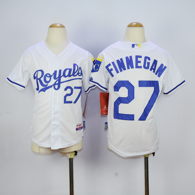 Youth Kansas City Royals #27 Finnegan White MLB Jerseys->youth mlb jersey->Youth Jersey